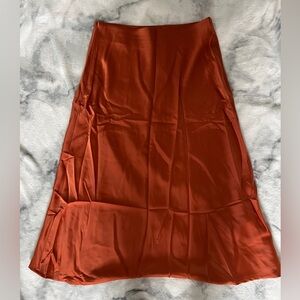 Burnt Orange Midi Skirt